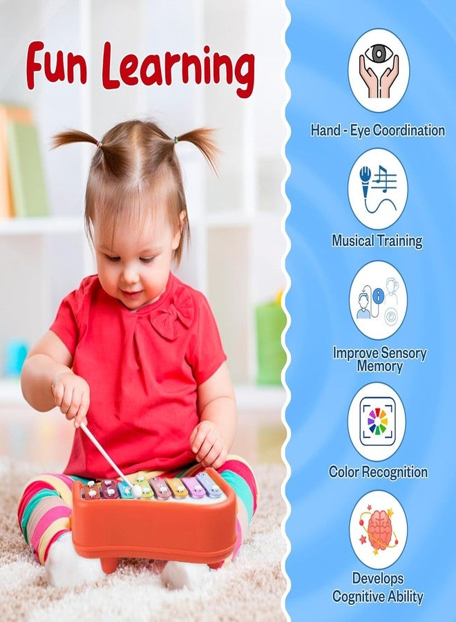IXWQ 8 Tone Xylophone Learning Toys Kids Educational Playing 2 in 1 Colorful Plastic Piano with 6 Pieces of Scores and Sticks Musical Keyboard Preschool Instruments for Baby Girls Boys(Multicolored) - Image 4